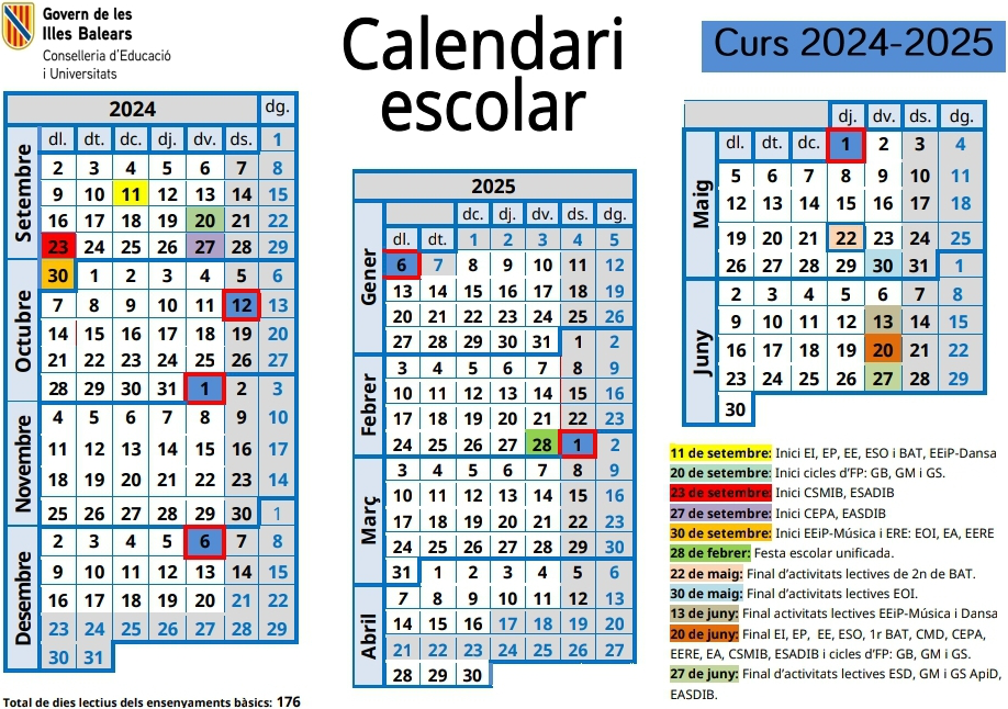 Calendari Escolar 2024